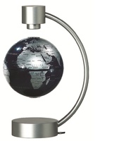 Wereldbol (globe 32) - Magneetglobe-zwevende globe metallic blauw/zilver | Stella Nova