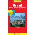 Landkaart - wegenkaart Brazilië, Bolivia, Paraguay, Uruguay | GeoCenter World Map