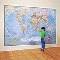 Wereld (code 85) World politiek, modern, papieren versie, MEGA formaat 280 x 193 cm | National Geographic wandkaart