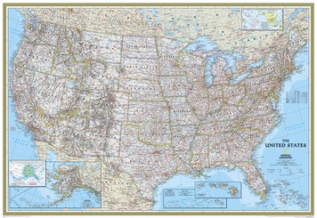 Wandkaart USA - Verenigde Staten Political - Modern | National Geographic