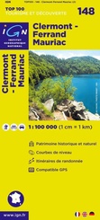 Wegenkaart - Landkaart 148 fietskaart Clermont - Ferrand - Mauriac | IGN