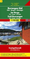 Wegenkaart - landkaart 01 Noorwegen Zuid Oslo - Bergen - Stavanger | Freytag & Berndt