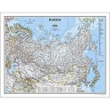 Wandkaart - landkaart Russia - Rusland | National Geographic plano geplastificeerd