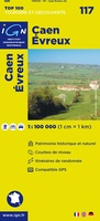 Wegenkaart - Landkaart 117 fietskaart Caen - Evreux | IGN