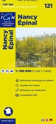 Wegenkaart - Landkaart 121 fietskaart Nancy - Epinal | IGN