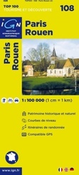 Wegenkaart - Landkaart 108 fietskaart Paris - Rouen | IGN
