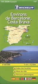Fietskaart - wegenkaart Barcelona y alrededores Costa Brava  | Michelin 147