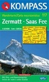 Kompass wandelkaart 117 Zermatt-Saas Fee ( Wallis )