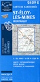 Wandelkaart 2429 E - 2429E Saint-Eloy-Les-Mines Montaigut  topografische kaart | IGN Serie Bleue