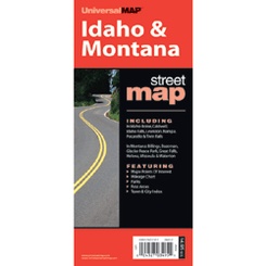 Wegenkaart Idaho & Montana State Map | Universal Map