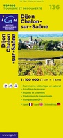 Wegenkaart - Landkaart 136 fietskaart Dijon - Chalon sur Saone | IGN