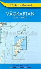 Landkaart - wegenkaart 117 Norra Gotland (Noord Gotland) vagkarten  - Zweden | Lantmariet