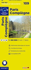 Wegenkaart - Landkaart 109 fietskaart Paris - Compiegne | IGN