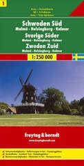 Wegenkaart - landkaart 01 Schweden Süd - Malmö - Helsingborg - Kalmar ( Zweden ) | Freytag & Berndt