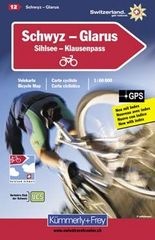 Fietskaart 12 Schwyz - Glarus - Sihlsee - Klausenpass | Kümmerly+Frey
