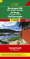 Wegenkaart - landkaart 01 Noorwegen Zuid Oslo - Bergen - Stavanger | Freytag & Berndt