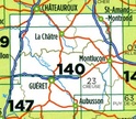 Wegenkaart - Landkaart 140 fietskaart Montlucon - Gueret | IGN