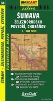 Shocart 34 ŠUMAVA, ŽELEZNORUDSKO, Povydří, Churáňov - Böhmerwald - Eisenstein / Wandelkaart Tsjechie