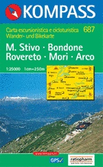 Wandelkaart 687 Monte Stivo-Monte Bondone Rovereto-Mori-Arco | Kompass
