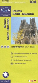 Wegenkaart -Landkaart 104 fietskaart Reims - St. Quentin | IGN