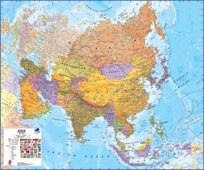 Wandkaart Azië Politiek - Asia Political papieren versie| Maps International