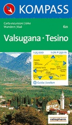 Wandelkaart 621 Valsugana-Tesino | Kompass