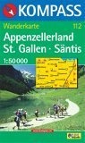 Kompass wandelkaart 112 Appenzell-St.Gallen-Säntis