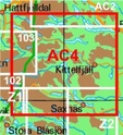 Wandelkaart AC4 Fatmomakke - Saxnäs Fjällkarta topografische kaart Zweden | Lantmateriet