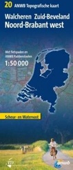 Fietskaart - Wandelkaart 20 Walcheren en Noord en Zuid Beveland, Noord Brabant west (Topografisch)  | ANWB