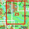 Wandelkaart Z5 Åkersjön - Kall Fjällkarta Topografische kaart Zweden | Lantmateriet