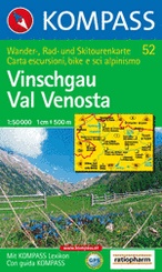 Wandelkaart 52 Vinschgau/Val Venosta | Kompass