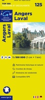 Wegenkaart - landkaart 125 fietskaart Angers - Laval - Chinon - Saumur - La Fleche - Château Gontier | IGN