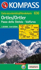 Wandelkaart 636 Ortler/Ortles-Stilfser Joch/Passo dello Stelvio-Valfurva | Kompass