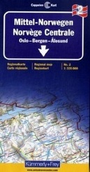 Wegenkaart - Autokaart - Landkaart Midden Noorwegen - Mittel-Norwegen, Oslo, Bergen, Alesund no. 2 | Cappelen Kart - Kümmerley Frey 1032