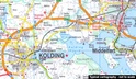 Landkaart  - wegenkaart Zuid Jutland en de eilanden Funen en Sjaelland, Horsens, Kopenhagen, Esbjerg- Denemarken | Marco Polo