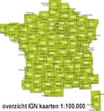 Overzicht IGN wegenkaarten Frankrijk 1:100.000