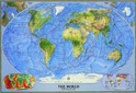 Wandkaart - Wereldkaart code 08 Wereld natuurkundig - The World Physical  | National Geographic 