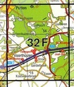 Topografische kaart / Wandelkaart 32F Garderen (Veluwe)