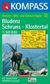 Wandelkaart 32 Bludenz-Schruns-Klostertal | Kompass