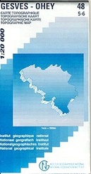 Topografische kaart Belgie NGI 48 / 5-6 Gesves - Ohey (1.20.000) - wandelkaart