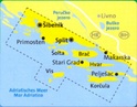 Wandelkaart WK 2902  Dalmatinische Küste Mitte Šibenik - Split - Brac - Hvar - Korcula| Kompass