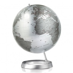 Wereldbol - (globe 24) Globe Full Circle Design Zilver| Atmosphere