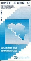 Topografische kaart Belgie NGI 52 / 5-6 Grandrieu - Beaumont (1:20.000) - wandelkaart