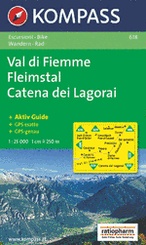 Wandelkaart 618 Fleimstal/Val di Fiemme-Catena dei Lagorai | Kompass