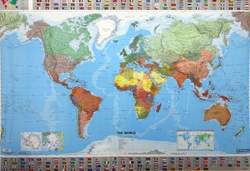 Wereldkaart (code 01) WERELD The World - papieren versie, 143 x 100 cm | Michelin wandkaart