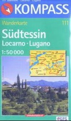 Kompass wandelkaart 111 Tessin sud -Locarno-Lugano