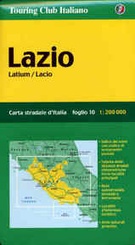 Wegenkaart - landkaart Lazio, Latium, rond Rome -  fietskaart | Touring club Italiano TCI 1:200.000