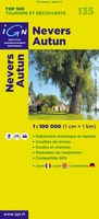 Wegenkaart - Landkaart 135 fietskaart Nevers - Autun - Morvan | IGN