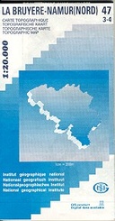 Topografische kaart Belgie NGI 47 / 3-4 La Bruyere - Namur Nord, Namen noord  (1:20.000) - wandelkaart