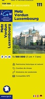 Wegenkaart - Landkaart 111 fietskaart METZ - VERDUN - LUXEMBOURG | IGN